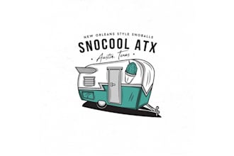design cool snowball shop snocool atx  logo