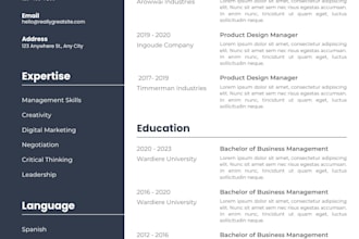 create a professional resume and CV design for jobs