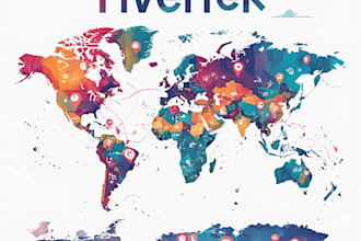 create custom flat vector map illustration and city map