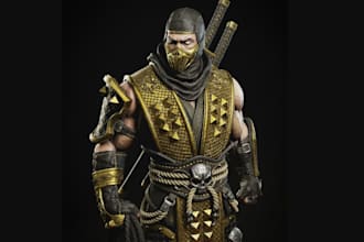 sculpt 3d character cosplay for fdm printing,zbrush character,human statue,props