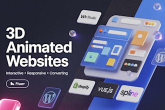 3d animated interactive wix wordpress shopify vuejs website spline ai animation
