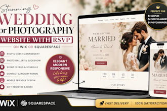 design a stunning wedding or photography website with rsvp on wix or squarespace