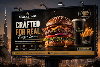 premium food banner, billboard and social media ads