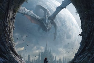 draw fantasy book cover, illustration