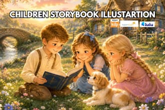 illustrate children storybook illustration, picture book kids storybook editing