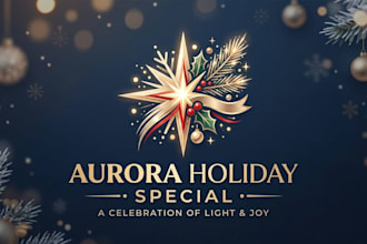 design a festive and modern holiday special occasion logo for your brand