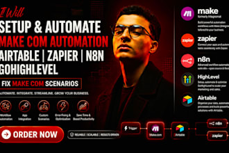setup make com automation airtable zapier n8n gohighlevel fix make com scenarios