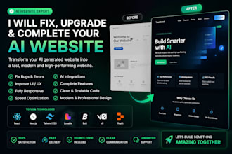 fix and complete your vibe coding, ai generated website