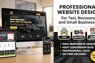 design a responsive website for taxi, recovery, or small business