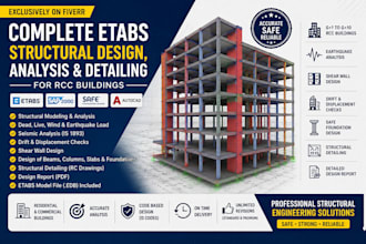 do structural analysis and rcc design using etabs and autocad