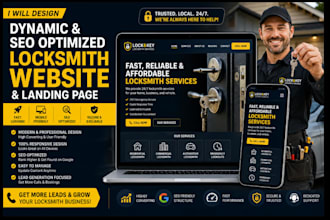 design dynamic SEO optimized locksmith website locksmith landing page locksmith
