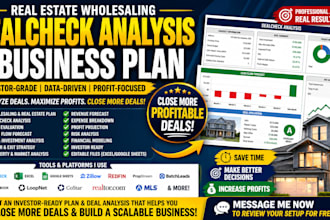 create real estate plan property management dealcheck analysis wholesaling plan