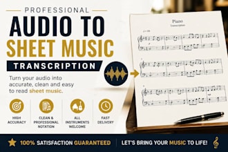 do professional audio to sheet music transcription
