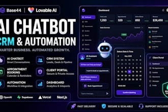 build ai chatbot CRM appointment booking client portal automation base44 lovable
