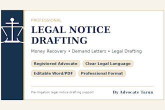 draft a professional legal notice, demand letter, or legal document