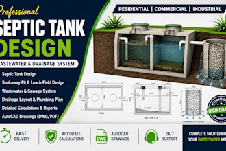 design septic tank, soakaway pit, and wastewater drainage system