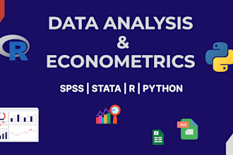 perform econometrics and statistical analysis in python, r, spss, stata,