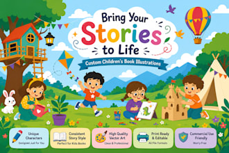 design children storybook layered illustrations