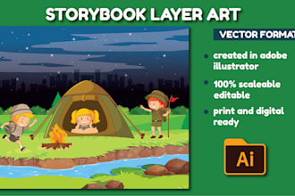 design children storybook layered illustrations