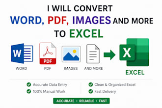 convert PDF, word or images in excel spreadsheets
