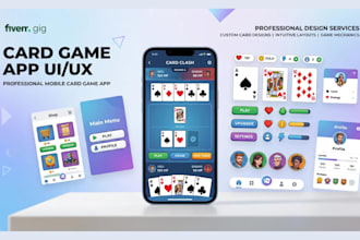 design high quality card game app, unity card game card game UI and game assets