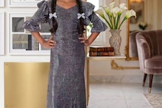 design and sew custom modest gown for kids