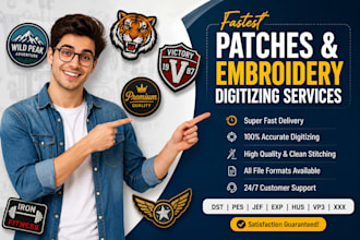 do fastest patches and embroidery digitizing services