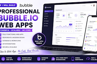 build a professional web app and website using bubble nocode platform