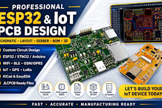 design esp32 iot pcb using kicad or easyeda for wifi bluetooth GSM gps lora proj