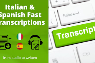 transcribe any text in italian or spanish from audio to written