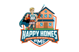 design modernized icon happy homes logo