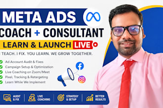 teach you facebook ads live and fix your campaign as a manager