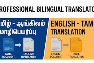 provide professional tamil to english or english to tamil translation