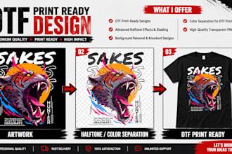 create dtf print designs with halftone and color separation