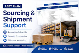 support supplier follow up and shipment coordination
