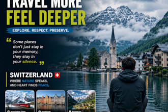 create luxury travel posters and instagram ads