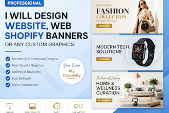 design website banner, web banner, shopify banner or any banner