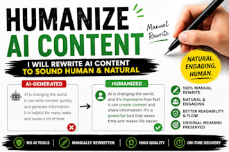 humanize and rewrite ai generated content manually