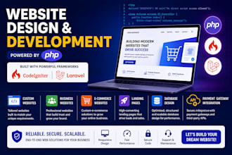 create a modern custom PHP website, full stack developer
