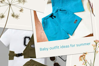 design 5 aesthetic baby outfit collage pins for pinterest