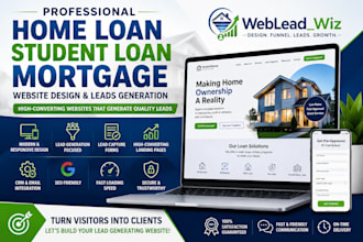 design home loan student loan  landing page funnel mortgage website