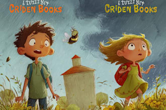 design a beautiful childrens book cover illustration