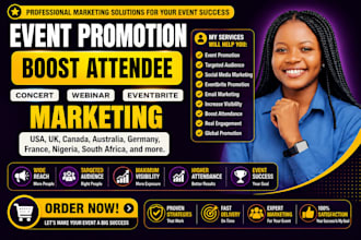 do event promotion, concert, webinar promotion to the targeted country