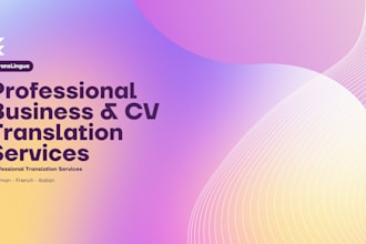 translate business documents and CV in german french italian