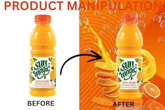 do creative product photo manipulation and photoshop editing