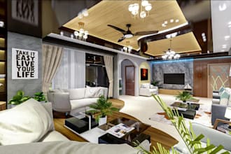 restyle old living space to classic apartment interior design,3d villa rendering