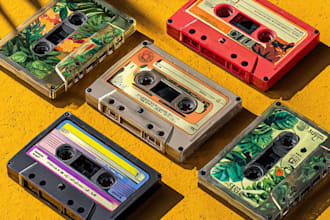 creative cassette tape layout and cover designs