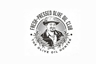 design vintage fresh pressed olive oil club logo
