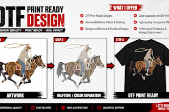 create print ready tshirt designs with halftone dtf