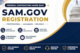 assist with sam gov registration uei cage code